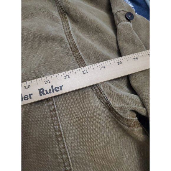 Vintage Levis X Dockers Coat Men's XL Denim Tick Jacket Mid Length Barn - Picture 8 of 16